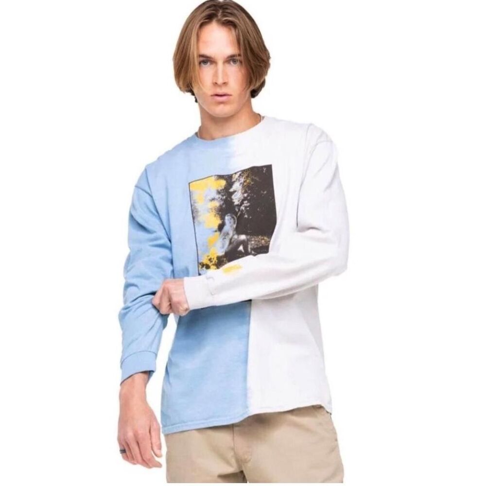 Playboy Men's Blue and White T-shirt